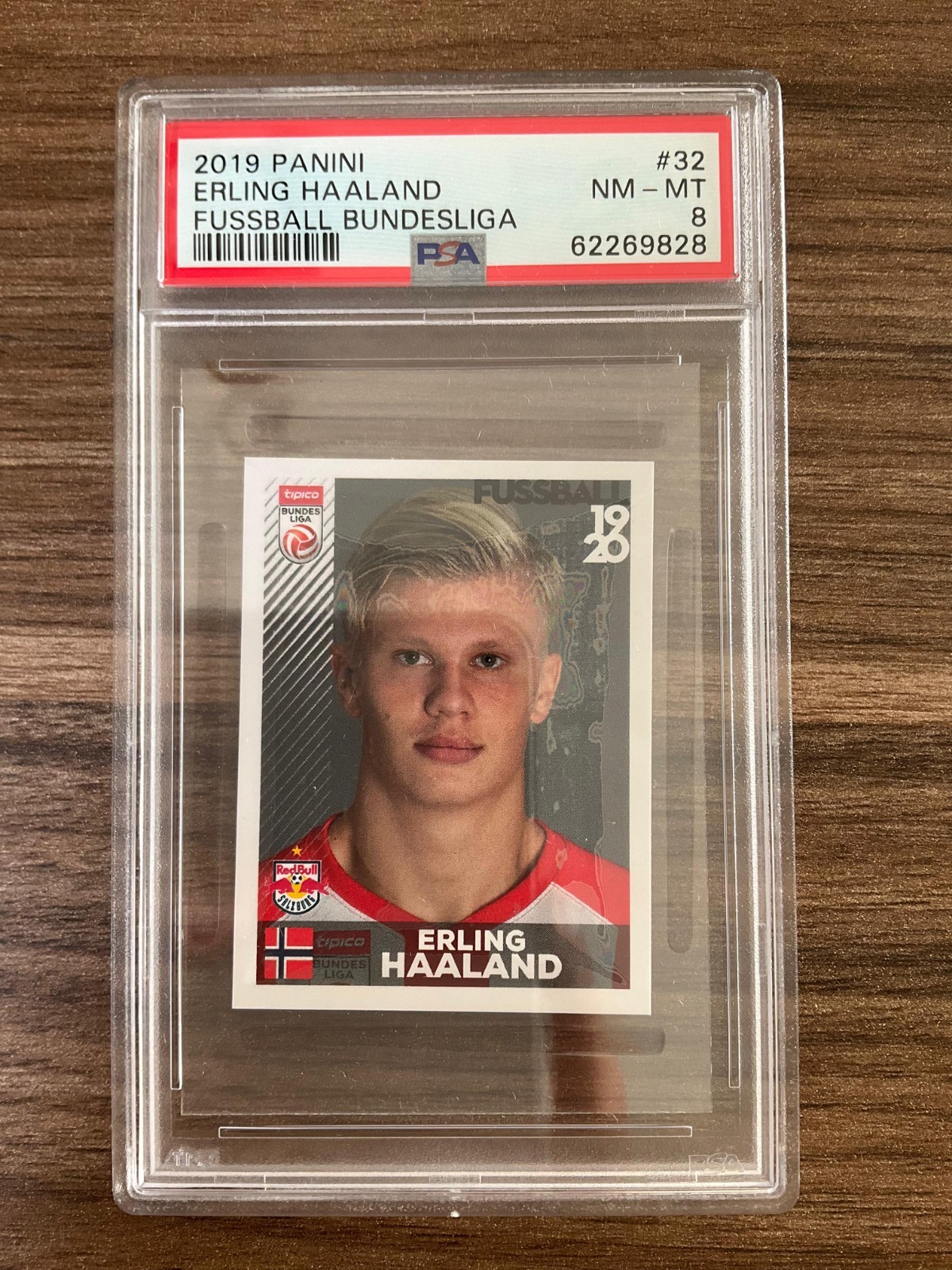 2019 Panini Fussball Bundesliga Soccer #32 Erling Haaland RC Rookie PSA 8 NM-MT