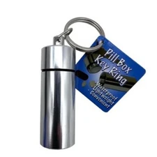 Compact Aluminum Pill Medicine Holder Keychain Waterproof Lightweight