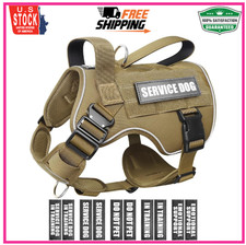 WINSEE Service Dog Vest Harness for Large Dog, Tactical Working MOLLE Vest with