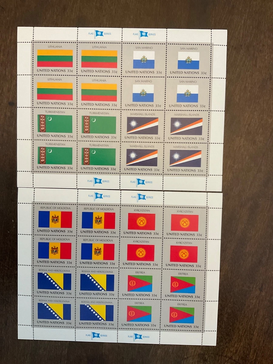 レア！UNITED NATIONS SOUVENIR FLAG STAMPS Flags, National Emblems United Nations Stamps for sale | eBay