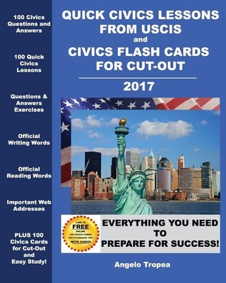 Quick Civics Lessons from USCIS and Civics Flash Cards for Cut-Out Paperback