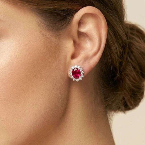 Elegant Pink Padparadscha Sapphire 6.85Ct 925 Sterling Silver Handmade Earrings