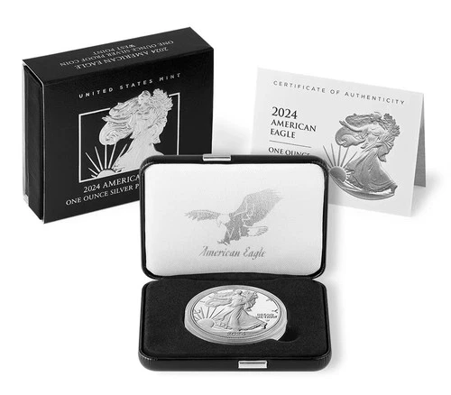 2024 W $1 Silver Eagle One Ounce Proof Coin 24EA COA & OGP  Sold Out At Mint