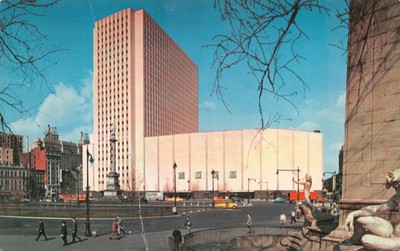 Vtg Postcard Columbus Circle and New York Coliseum New York, NY 1960s