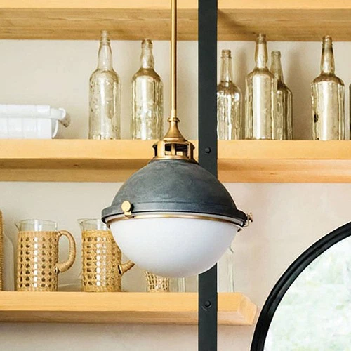 Hinkley Fletcher 13 1/2" Wide Aged Zinc Pendant Light - Picture 1 of 10