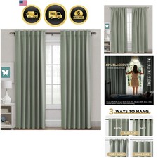 Blackout Curtains Thermal Insulated Window Treatment Panels Room Darkening Bl...