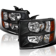 Black Fits 2007-2013 Chevy Silverado 1500 2500hd 3500hd Headlights Lamps Lhrh Black Fits 2007-2013 Chevy Silverado 1500 2500hd 3500hd Headlights Lamps Lhrh