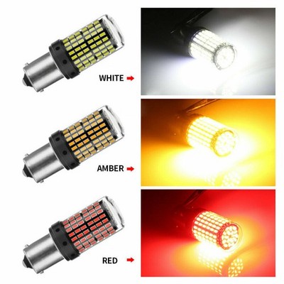 2x P21W 1156 BA15S 144SMD LED Canbus Blinkerbirne Weiß Lampe KFZ Fahrzeug