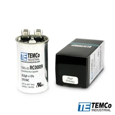 TEMCo 20 uf/MFD 370 VAC volts Round Run Capacitor 50/60 Hz -Lot-1