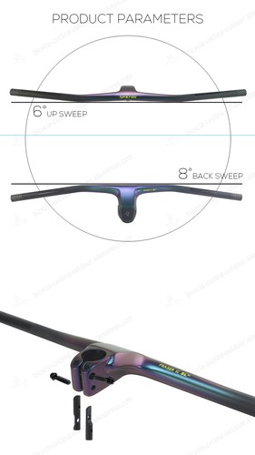 Full Carbon Fibre MTB Bicycle Integrated Handlebar 680-740mm Computer Stand - Picture 21 of 31