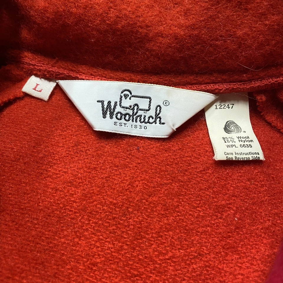 Suéter Woolrich Vintage Años 60 Para Hombres L Rojo Rayas Lana Pesada Pullover Sudadera Foto 4 de 4