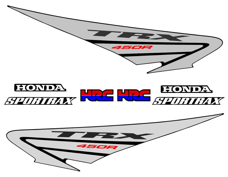 2004 Honda TRX450R OEM Style Decal Kit – Black & Red Vinyl Stickers For ATV Quad