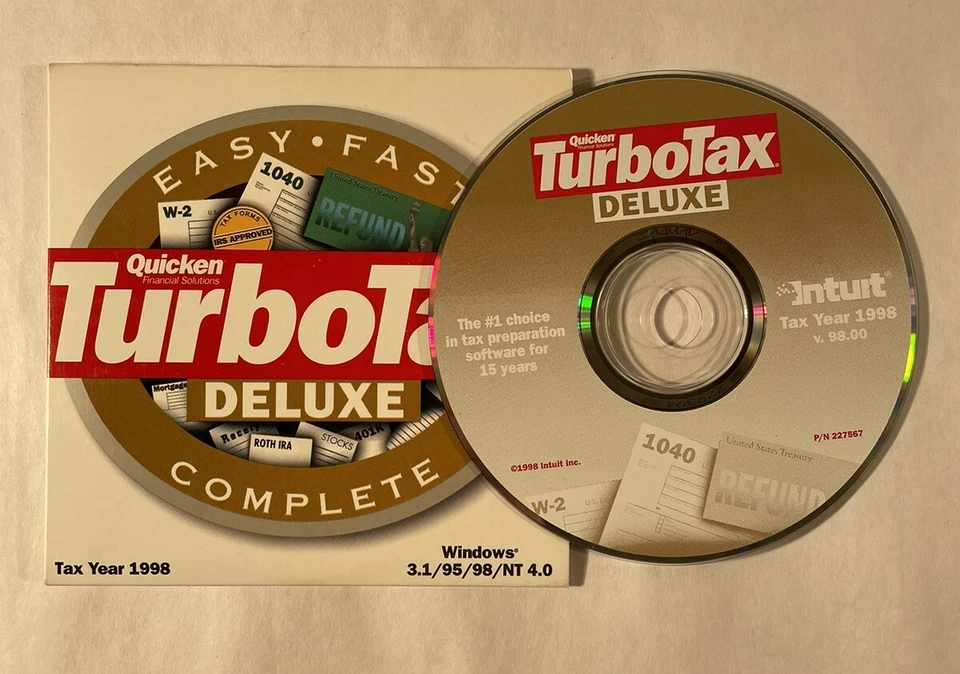 Intuit 1998 TurboTax Deluxe Complete Federal Return Windows 3.1/95/98/NT 4.0 CD - Image 2 of 3