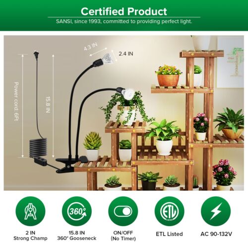 10W-100W LED Indoor Plants Grow Light Clip On Growing Lamp Bulb With Timer SANSI - Picture 52 of 165