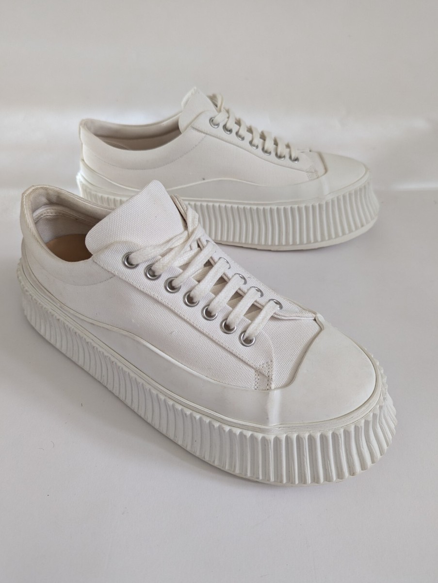 JIl Sander Vulcanized Rubber Sole Canvas Oversized Sneakers  display picture 1