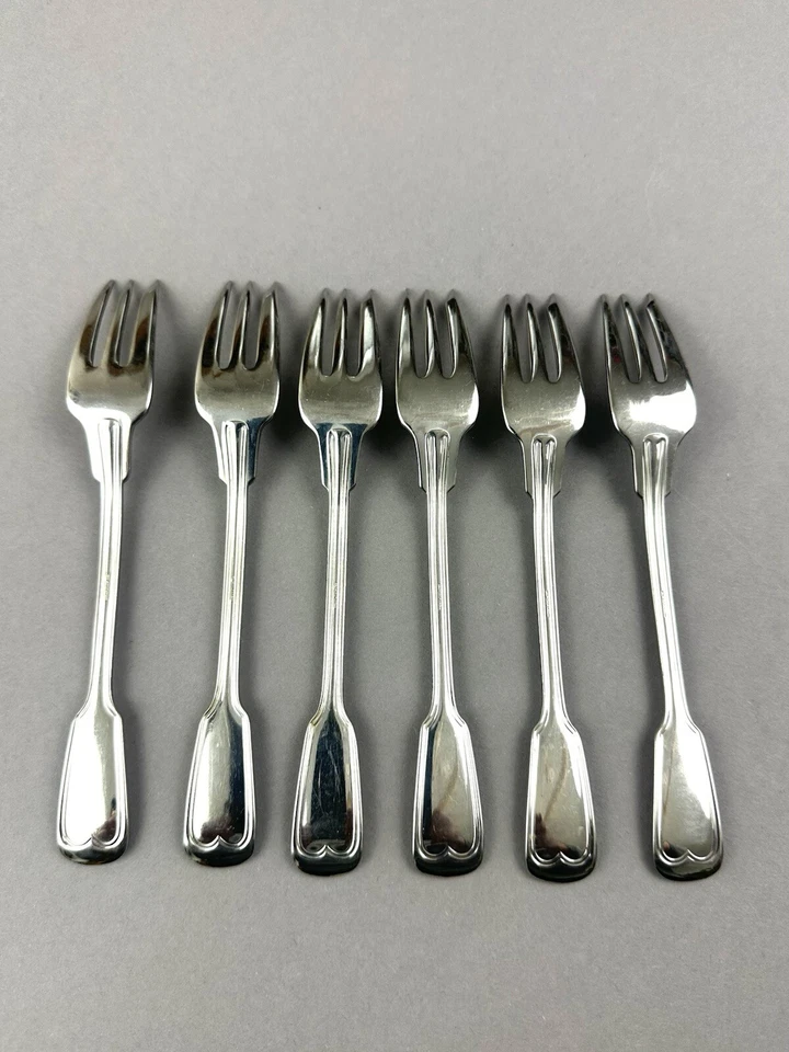 WMF Augsburger Fadenmuster, Alte Serie, Cromargan, 6 Kuchengabel - Bild 4 von 4