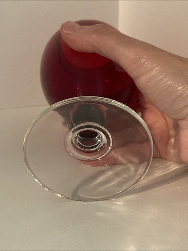 Vintage Anchor Hocking Ruby Red Glass Apothecary Jar with Clear Lid - 8.25" Tall - Picture 8 of 9