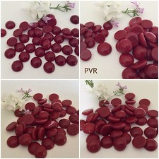 Vintage Czech Glass Cab Ox Blood 11mm 15mm Round Flatback CRAFT Pack Size Option
