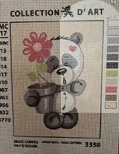 BRAND NEW COLLECTION D'ART  3358  NEEDLEPOINT CANVAS:   CUTE  PANDA