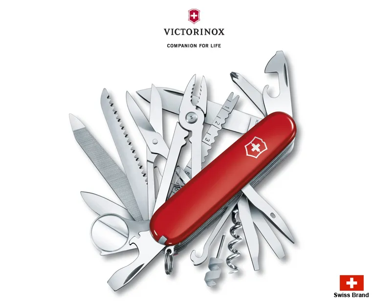 Victorinox Swiss Army Knife 91mm Red SwissChamp 33 Toolbox in Pocket 1.6795