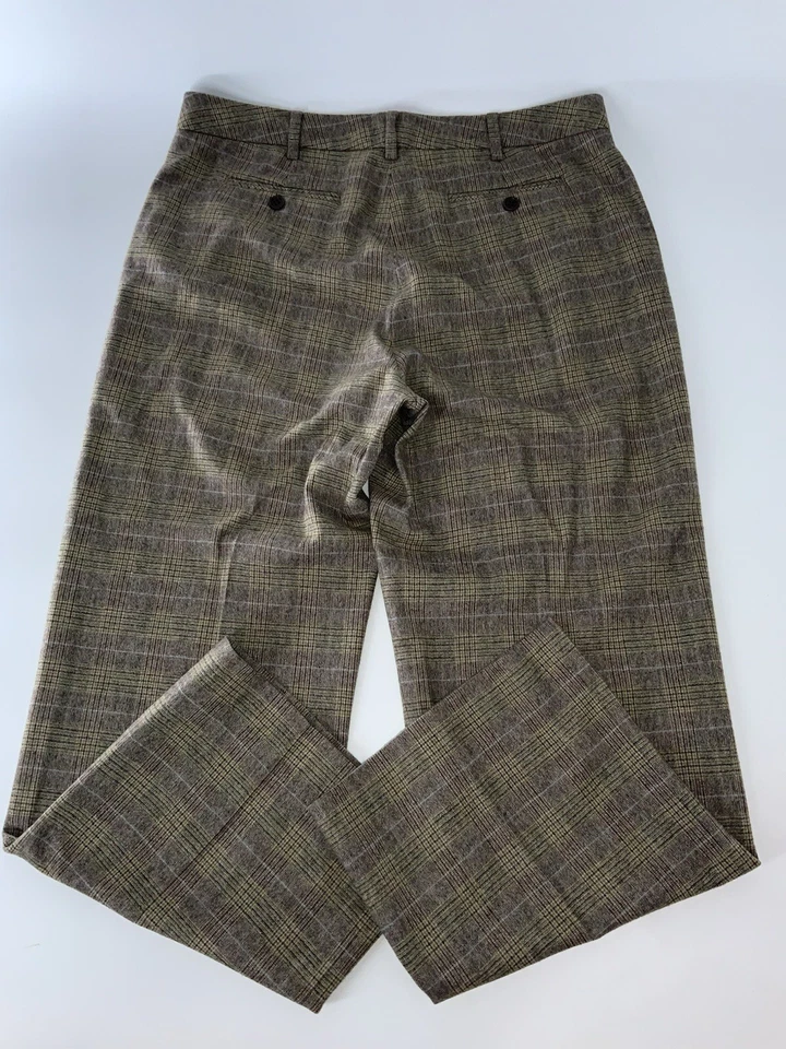 Pantalones de vestir Saks Fifth Avenue talla 8 tostados lana a cuadros Alexandra como nuevos YGI N5-127 Foto 4 de 4