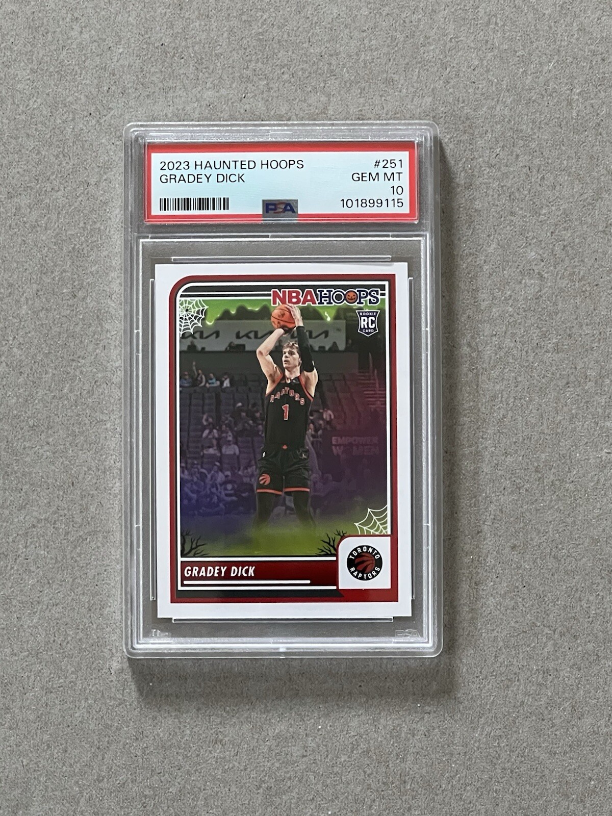 Gradey Dick 2023-24 Hoops Haunted Hoops Rookie Card #251 PSA 10 GEM MT Pop 4