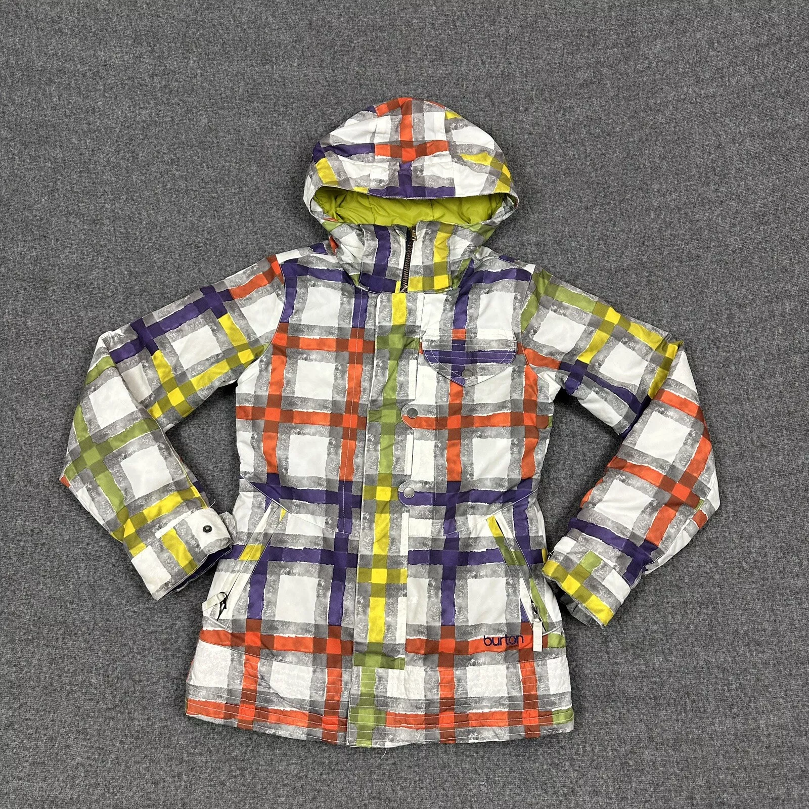 burton cool flavors dryride snowboarding ski plaid aop jacket