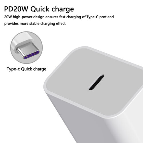 20W Fast Charger PD USB C Power Adapter For iPhone 14 13 12 Pro Max 11 XR 8 iPad - Picture 2 of 12