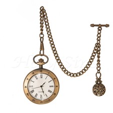 Antique Design Quartz Pocket Watch With Albert Chain