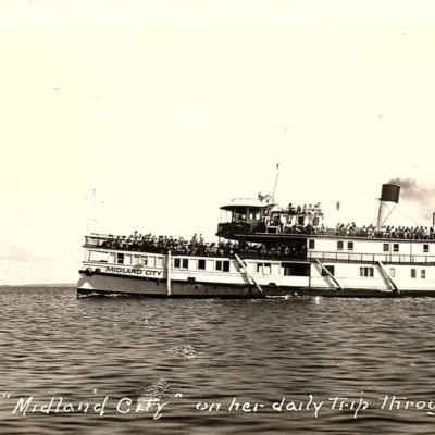 c.1946 SS Midland City Great Lakes Passenger Cargo Steamship Ferry Canada RPPC
