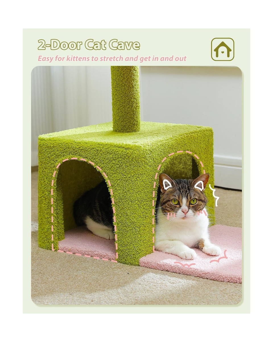 Flower Cat Tree with Large Metal Frame Hammock, 36.6