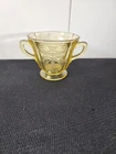 Federal Glass 1930's Depression Glass, Madrid Yellow 2 Handled Open Sugar