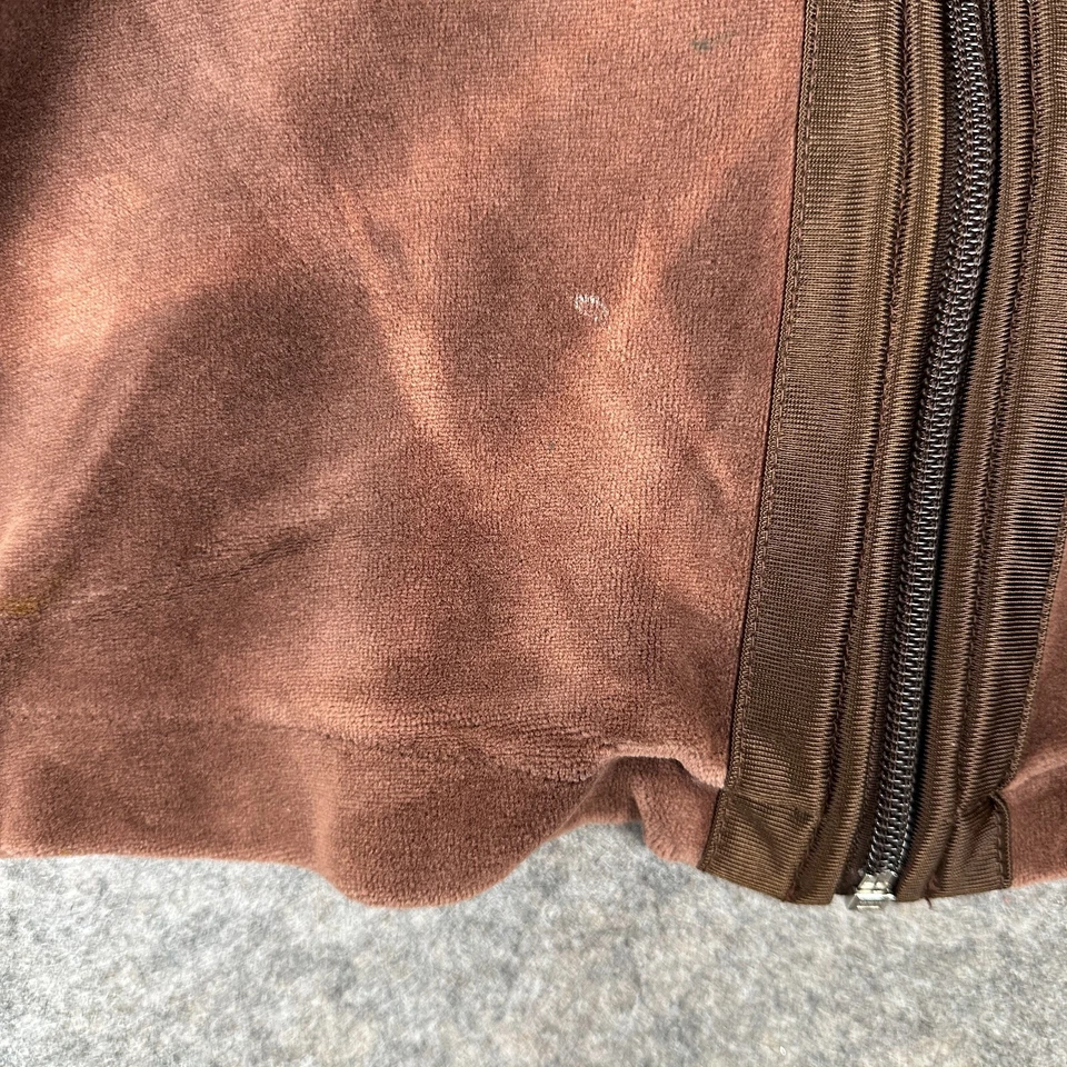 Vintage Nike Velvet Velour Jacket Womens Medium 8-10 Brown Full Zip Sweatshirt - Image 3 of 4