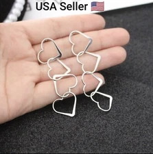 Drop Dangle Pair Heart Shape Earrings Women Love Simple Stud Hoop Earring New