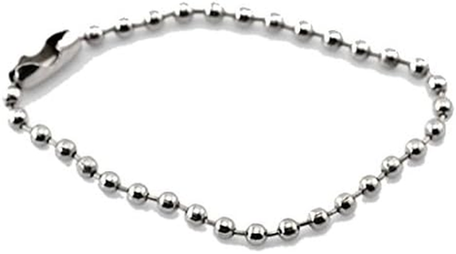 Zavaca Pack of 100 Pcs 10Cm Silver Alloy Tone Connector Clasp Ball Chains Keycha - Picture 2 of 3