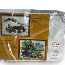 Vintage The Creative Circle Embroidery Kit 0313 Old Wagon 1983 NEW