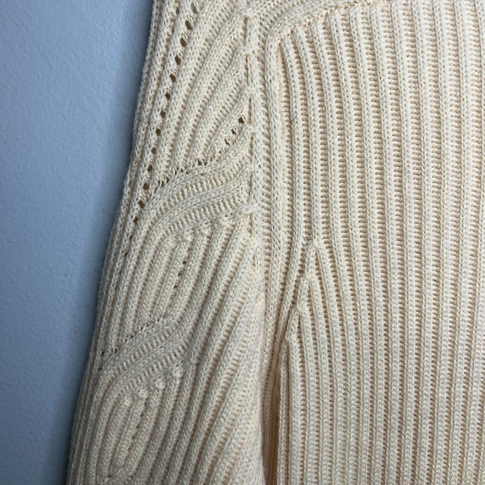 Nuevo Cárdigan Petite Sophisticate Mujer Lana Merino Cremallera Completa Talla M Crema Italiana Foto 3 de 4