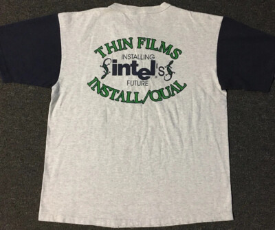 Vtg 90s Intel Thin Films Engineer Promo Shirt L USA Technology Internet Computer
