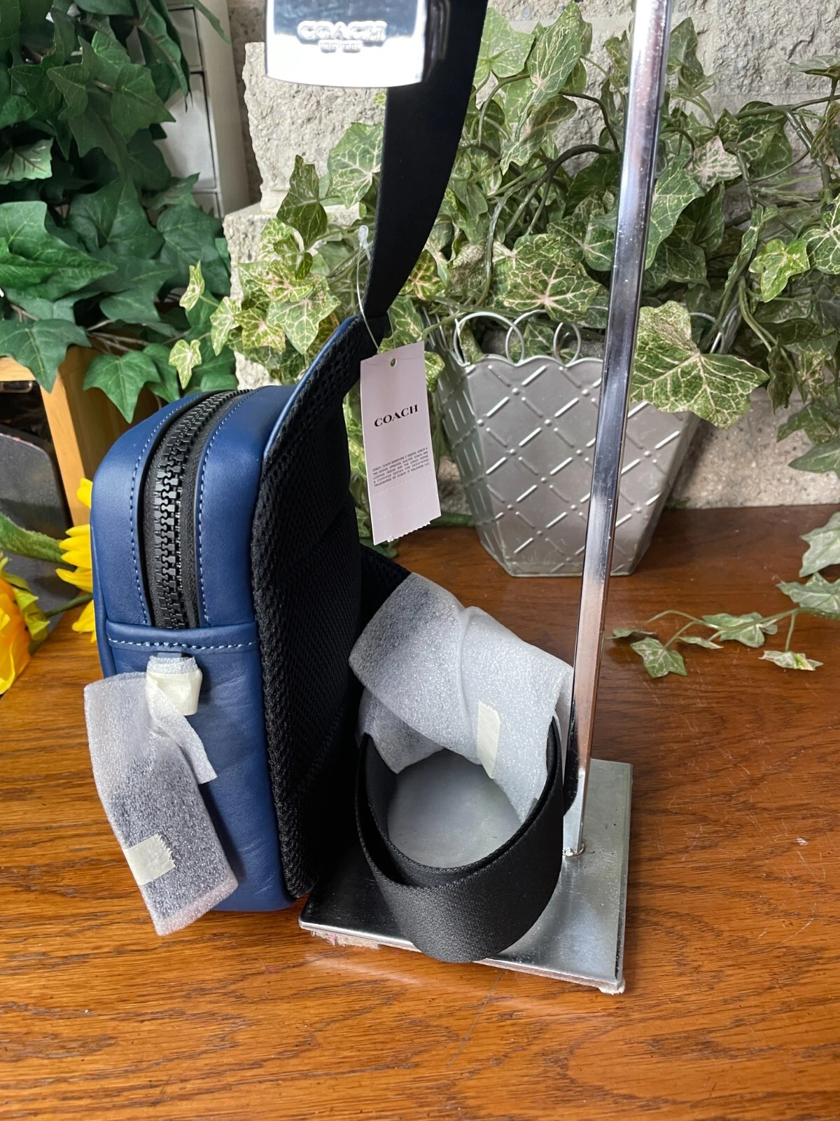 ZAINO COACH EDGE L PACK BLU PROFONDO CM154 NUOVO CON ETICHETTE BORSA A MANO 1 TRACOLLA BORSA A TRACOLLA