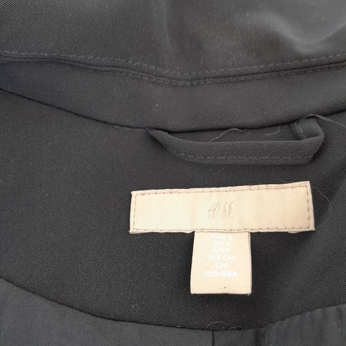 H&M Blazer Small Navy Blue Womens Double Breasted Gold Buttons Lined Mid Length - Picture 8 of 11