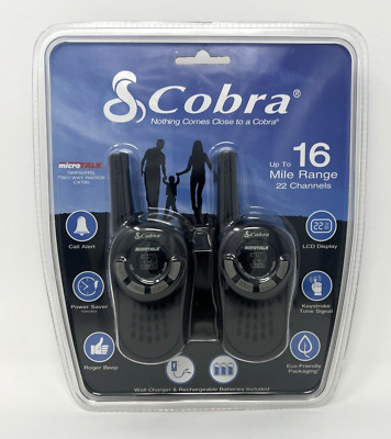 Cobra microTALK CXT85 Set of 2 GMRS/FRS Two-Way Radios 22 Channels 16 Mile Range