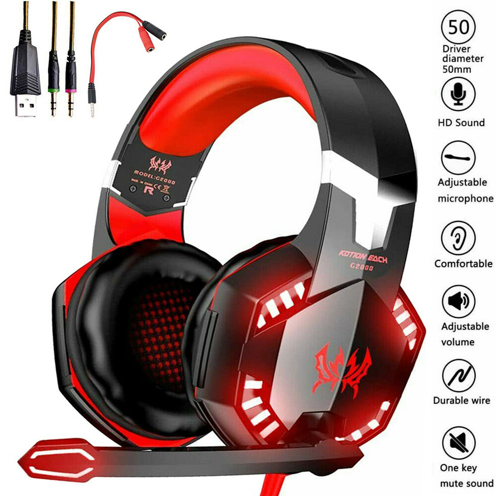 Gaming Headset For Xbox,PS4, PC, PS5 Noise Cancell Over Ear Headphones + Mic-image