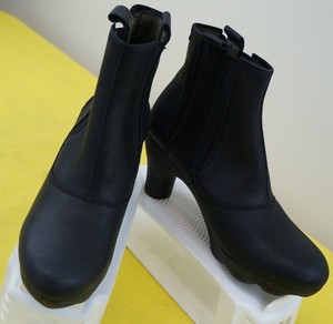 navy leather ankle boots womens