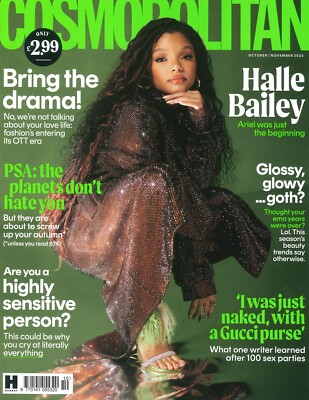 Cosmopolitan Magazine Halle Bailey, Lauryn Ajufo, Twilight, Fashion Oct/Nov 2023