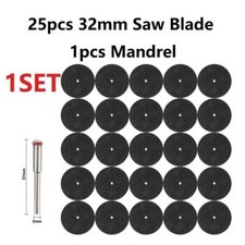 1SET Cutting Wheel Resin Abrasive Cutting Disc 32mm Saw Blade with 1Pc Mandrel