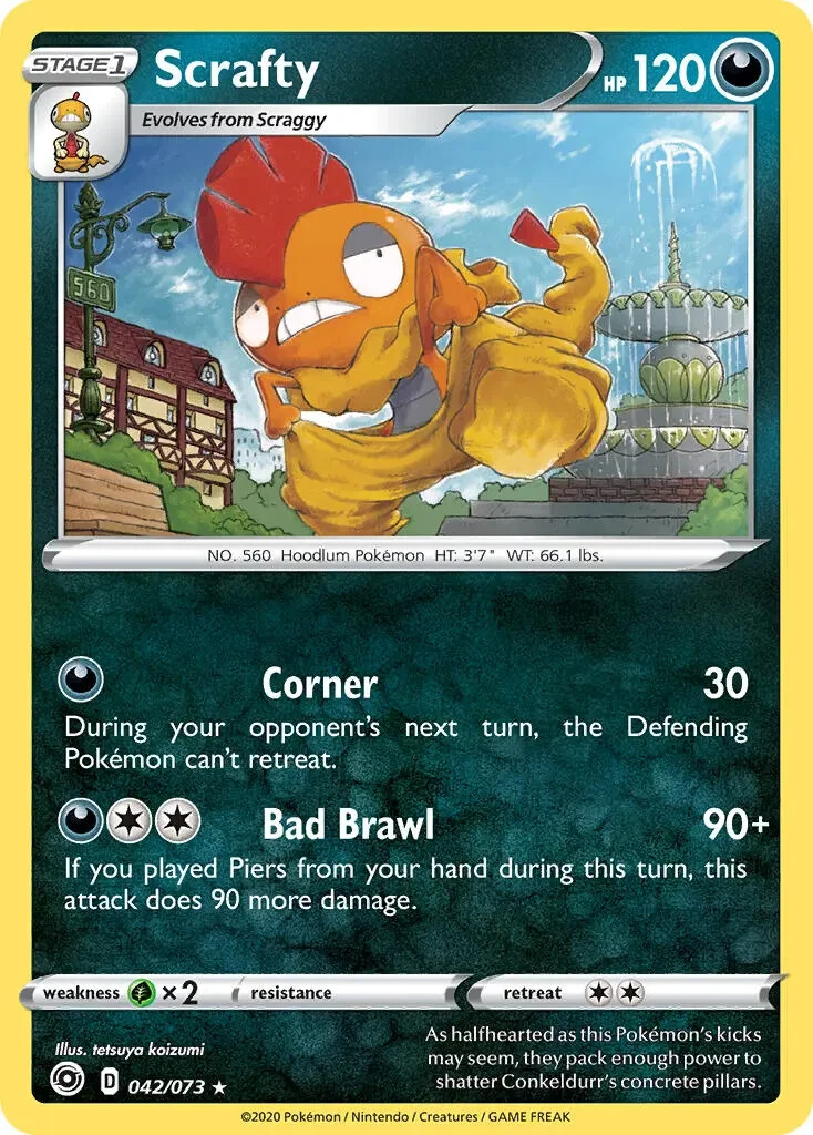 Holo Scrafty 42/73 Champion's Path  Pokemon TCG