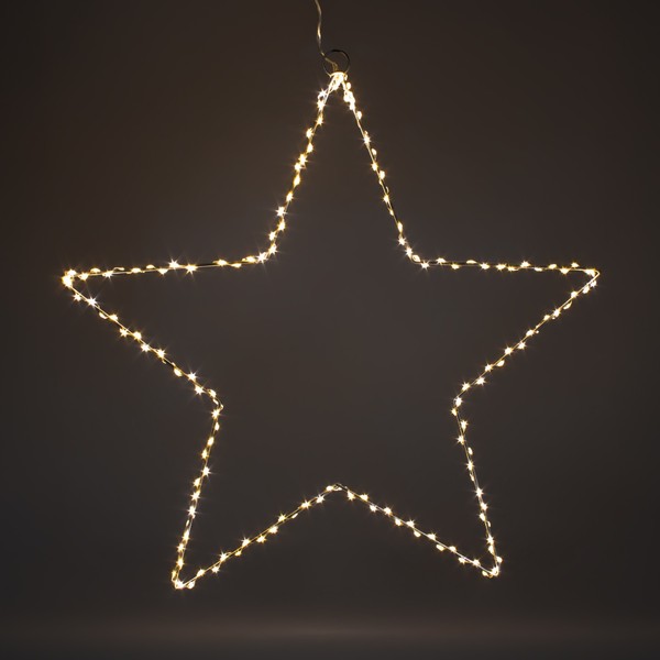 Led Metall Leuchtstern 50 Cm - 150 Led - Weihnachts Deko HäNge Stern Warm Weiß-image