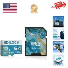 64GB Micro SD Card, Memory Card with SD Adapter, Read Speed up to 100MB/s, UH...