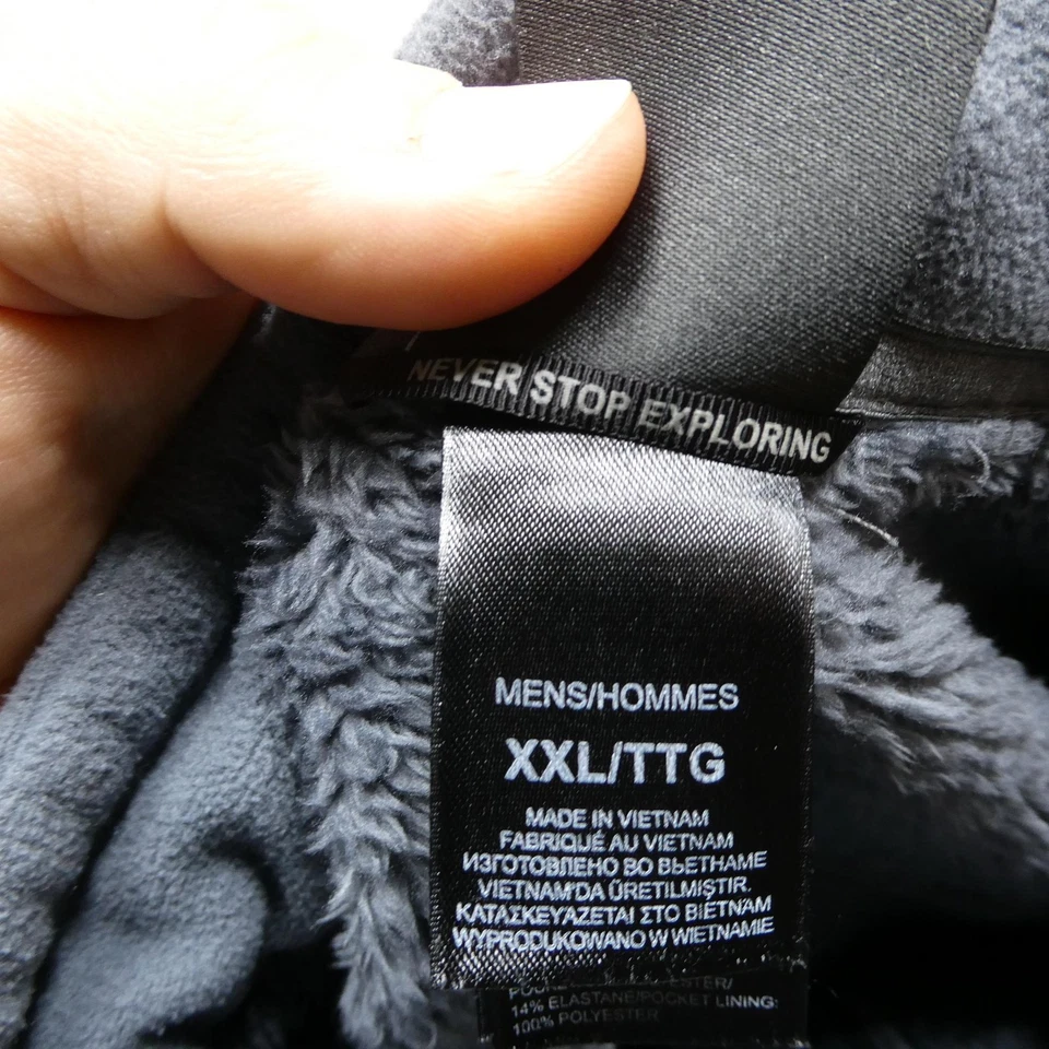 Chaqueta The North Face Para Hombre 2XL Gris Azul Cremallera Completa Polar Bolsillo en el Pecho Exterior Foto 4 de 4