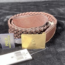 NWT Polo Ralph Lauren Men Ryder Cup Braided Brown Belt Size 36